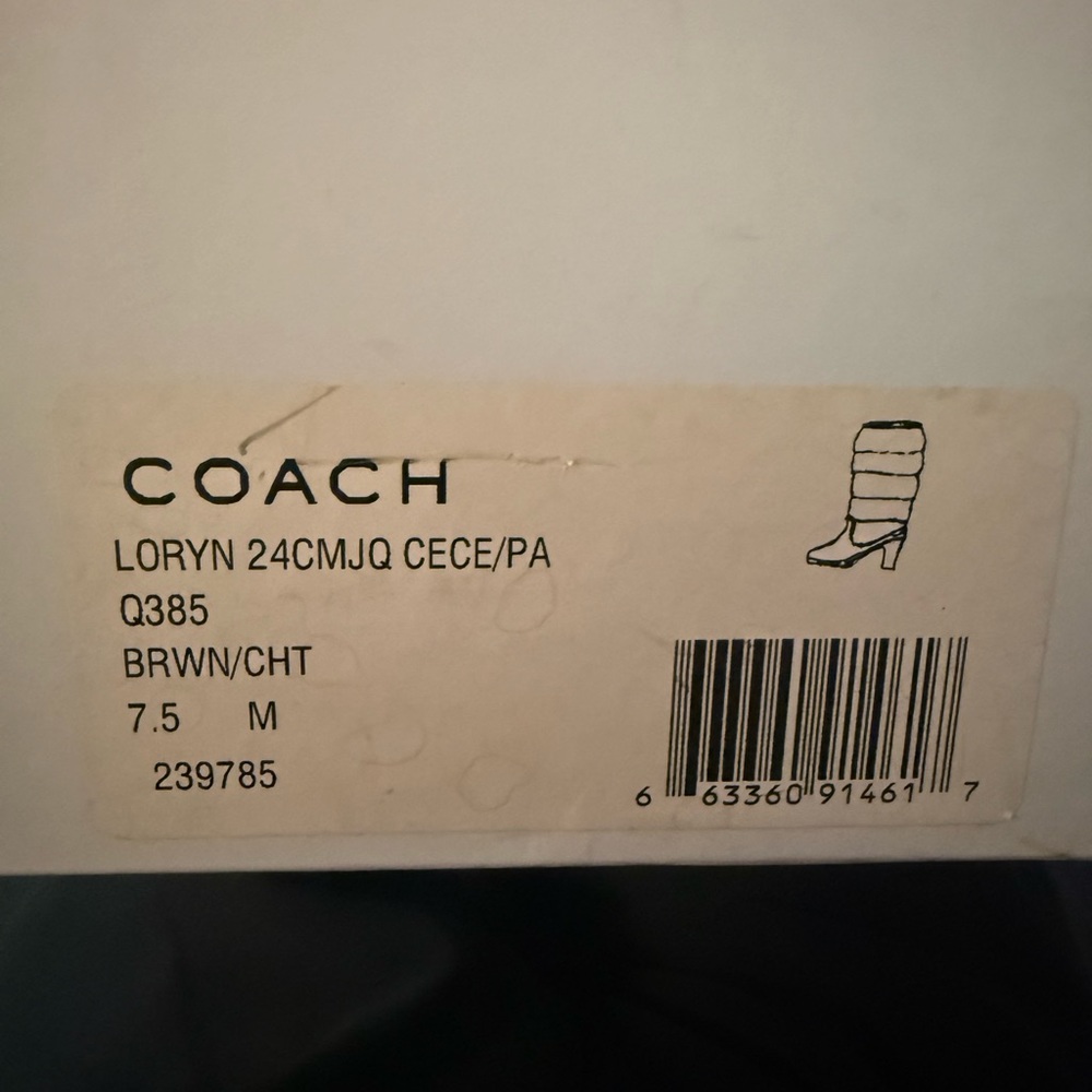 Coach Brown Patterned Heeled Boots - Picture 8 of 8